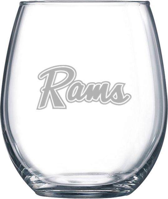 Shepherd Libbey Stemless Glass 17oz Rams Logo Engraved - ONLINE ONLY
